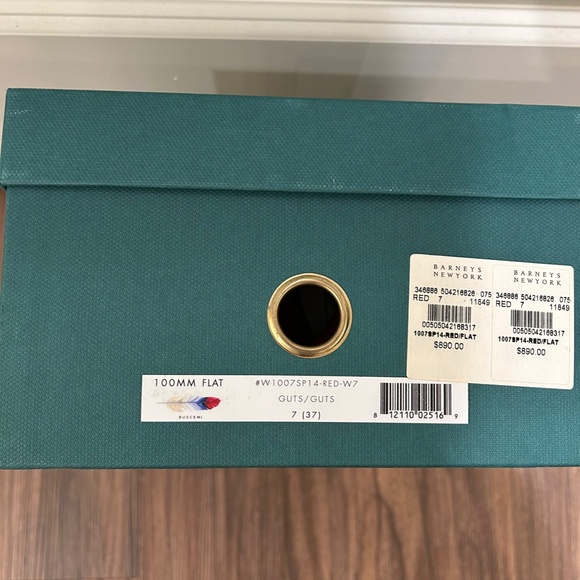 Buscemi Womens Alce Red 100MM Leather Sneakers size 37 (US 7) - Picture 10 of 12